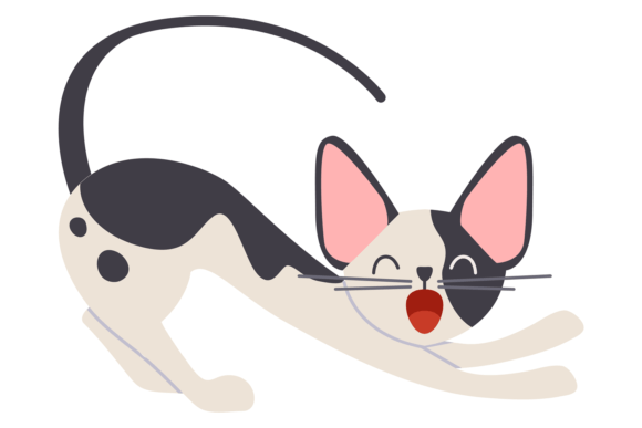 Cat Yawning Graphics & Illustrations