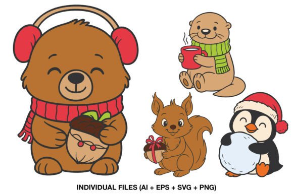 Christmas Woodland Animal Clipart: Graphics for Crafts & Content