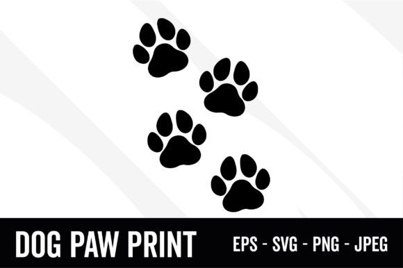 Dog Paw Prints SVG Graphics for Crafts
