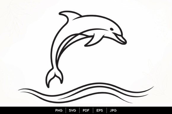 Dolphin Jumping over Waves SVG