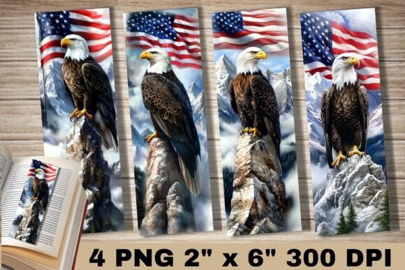 Eagle Printable Bookmarks Syblimation: Graphics & Illustrations
