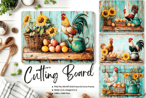 Farm Animal Cutting Board Farmhouse Graphics & Crafts