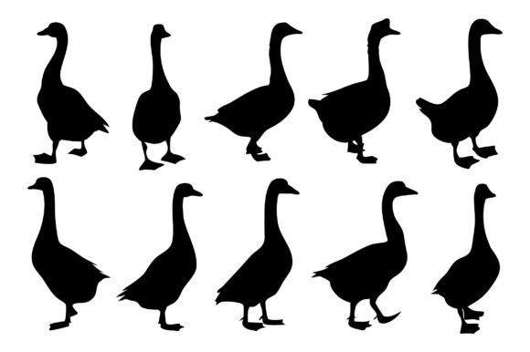 Goose SVG: Farm Animal Silhouette Graphics for Crafts