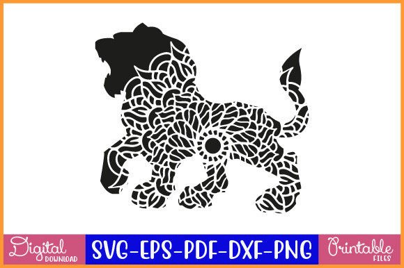 Lion Animal Mandala Graphics & Coloring Pages Amp
