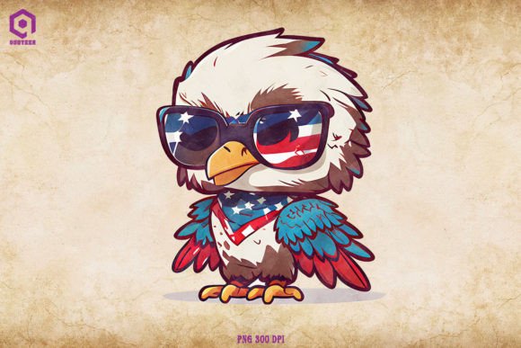 Patriotic Eagle Clipart 4th of July Graphics & Illustrations