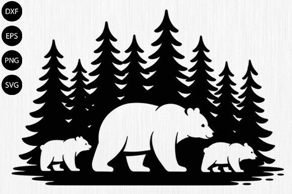 Woodland Silhouette Animal SVG, Mount — Graphics for Crafts & Local Branding
